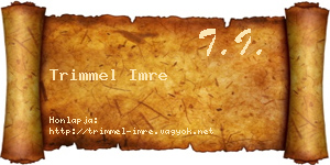 Trimmel Imre névjegykártya